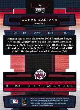 2005 Playoff Absolute Memorabilia #4 Johan Santana Back