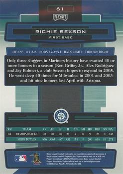 2005 Playoff Absolute Memorabilia #61 Richie Sexson Back