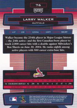 2005 Playoff Absolute Memorabilia #76 Larry Walker Back