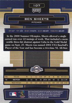 2005 Playoff Absolute Memorabilia #107 Ben Sheets Back