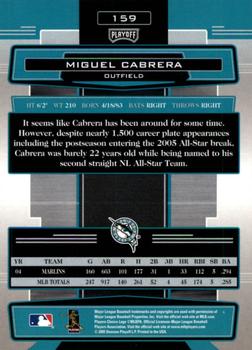 2005 Playoff Absolute Memorabilia #159 Miguel Cabrera Back