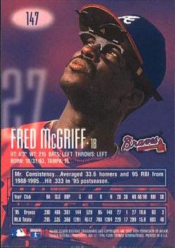1996 E-Motion XL #147 Fred McGriff Back