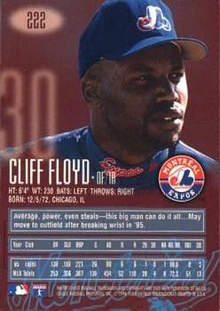 1996 E-Motion XL #222 Cliff Floyd Back