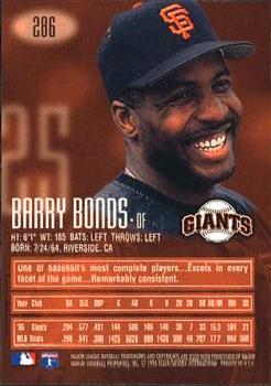 1996 E-Motion XL #286 Barry Bonds Back
