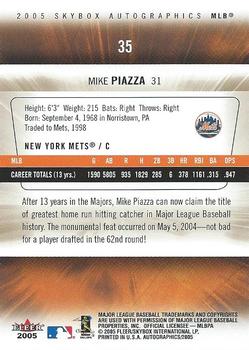 2005 SkyBox Autographics #35 Mike Piazza Back