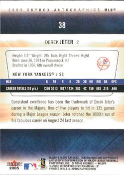 2005 SkyBox Autographics #38 Derek Jeter Back