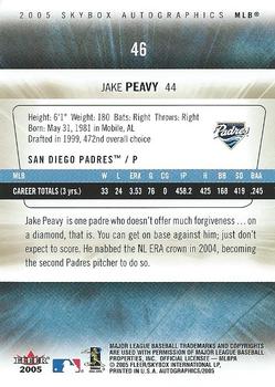 2005 SkyBox Autographics #46 Jake Peavy Back