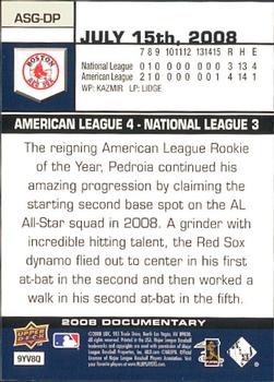 2008 Upper Deck Documentary - All-Star Game #ASG-DP Dustin Pedroia Back