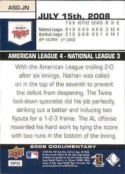 2008 Upper Deck Documentary - All-Star Game #ASG-JN Joe Nathan Back