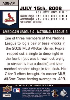 2008 Upper Deck Documentary - All-Star Game #ASG-AP Albert Pujols Back