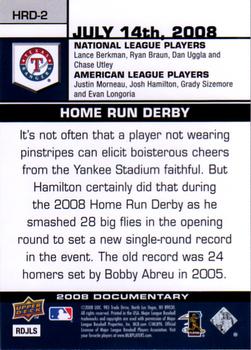 2008 Upper Deck Documentary - Home Run Derby #HRD-2 Josh Hamilton Back