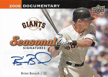 2008 Upper Deck Documentary - Seasonal Signatures #BO Brian Bocock Front
