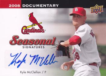2008 Upper Deck Documentary - Seasonal Signatures #KM Kyle McClellan Front