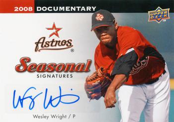2008 Upper Deck Documentary - Seasonal Signatures #WW Wesley Wright Front