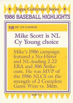 1987 Topps Woolworth Baseball Highlights #18 Mike Scott Back