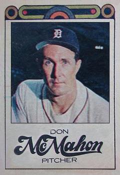 1968 Detroit Free Press Bubblegumless Detroit Tigers #NNO Don McMahon Front