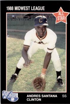 1988 Grand Slam Midwest League All-Stars #2 Andres Santana Front