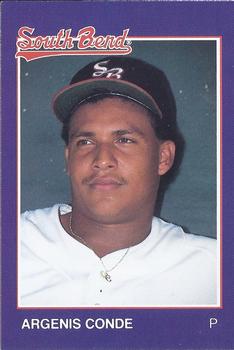 1988 Grand Slam South Bend White Sox #18 Argenis Conde Front