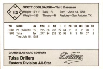 1988 Grand Slam Texas League All-Stars #12 Scott Coolbaugh Back