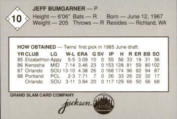 1989 Grand Slam Jackson Mets #10 Jeff Bumgarner Back