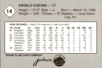 1989 Grand Slam Jackson Mets #14 Angelo Cuevas Back