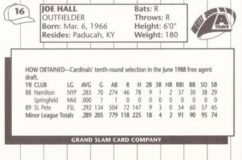 1990 Grand Slam Arkansas Travelers #16 Joe Hall Back