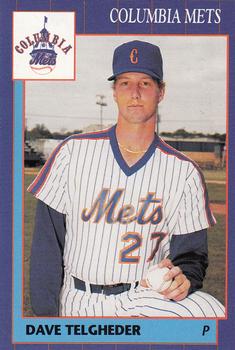 1990 Grand Slam Columbia Mets #26 Dave Telgheder Front