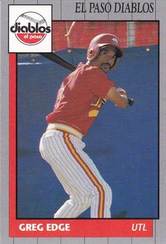 1990 Grand Slam El Paso Diablos #9 Greg Edge Front