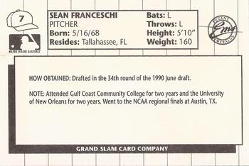 1990 Grand Slam Eugene Emeralds #7 Sean Franceschi Back