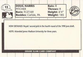 1990 Grand Slam Eugene Emeralds #13 Doug Harris Back