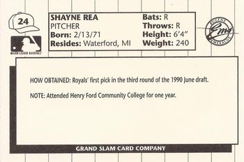 1990 Grand Slam Eugene Emeralds #24 Shayne Rea Back