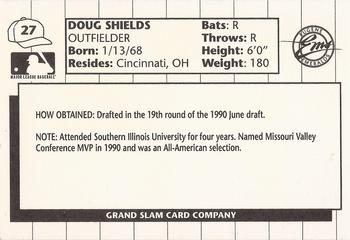 1990 Grand Slam Eugene Emeralds #27 Doug Shields Back