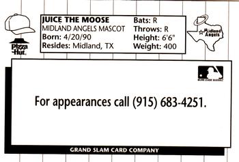 1990 Grand Slam Midland Angels #26 Juice The Moose Back