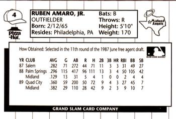 1990 Grand Slam Midland Angels #4 Ruben Amaro Jr. Back