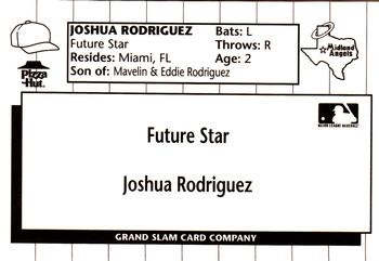 1990 Grand Slam Midland Angels #NNO Future Star #5 Joshua Rodriguez Back