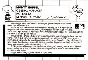 1990 Grand Slam Midland Angels #NNO Monty Hoppel Back