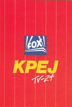 1990 Grand Slam Midland Angels #NNO Fox KPEJ TV-24 Front