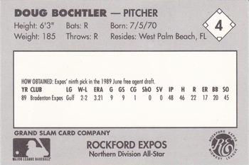 1990 Grand Slam Midwest League All-Stars #4 Doug Bochtler Back
