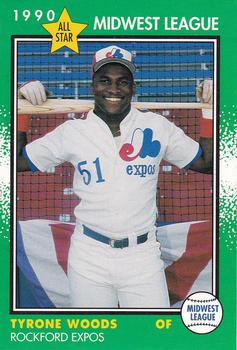 1990 Grand Slam Midwest League All-Stars #24 Tyrone Woods Front