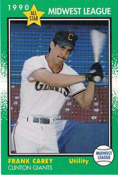 1990 Grand Slam Midwest League All-Stars #28 Frank Carey Front