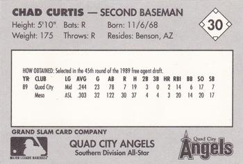 1990 Grand Slam Midwest League All-Stars #30 Chad Curtis Back
