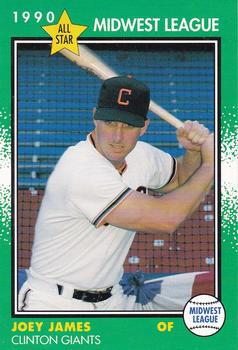 1990 Grand Slam Midwest League All-Stars #36 Joey James Front