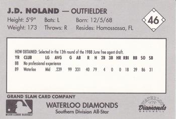 1990 Grand Slam Midwest League All-Stars #46 J.D. Noland Back
