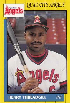 1990 Grand Slam Quad City Angels #20 Henry Threadgill Front