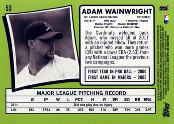 2012 Topps Archives #53 Adam Wainwright Back