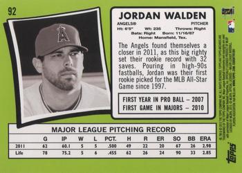 2012 Topps Archives #92 Jordan Walden Back