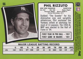 2012 Topps Archives #96 Phil Rizzuto Back