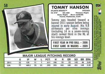 2012 Topps Archives #58 Tommy Hanson Back