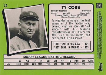 2012 Topps Archives #74 Ty Cobb Back