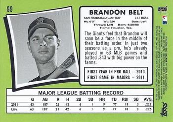 2012 Topps Archives #99 Brandon Belt Back